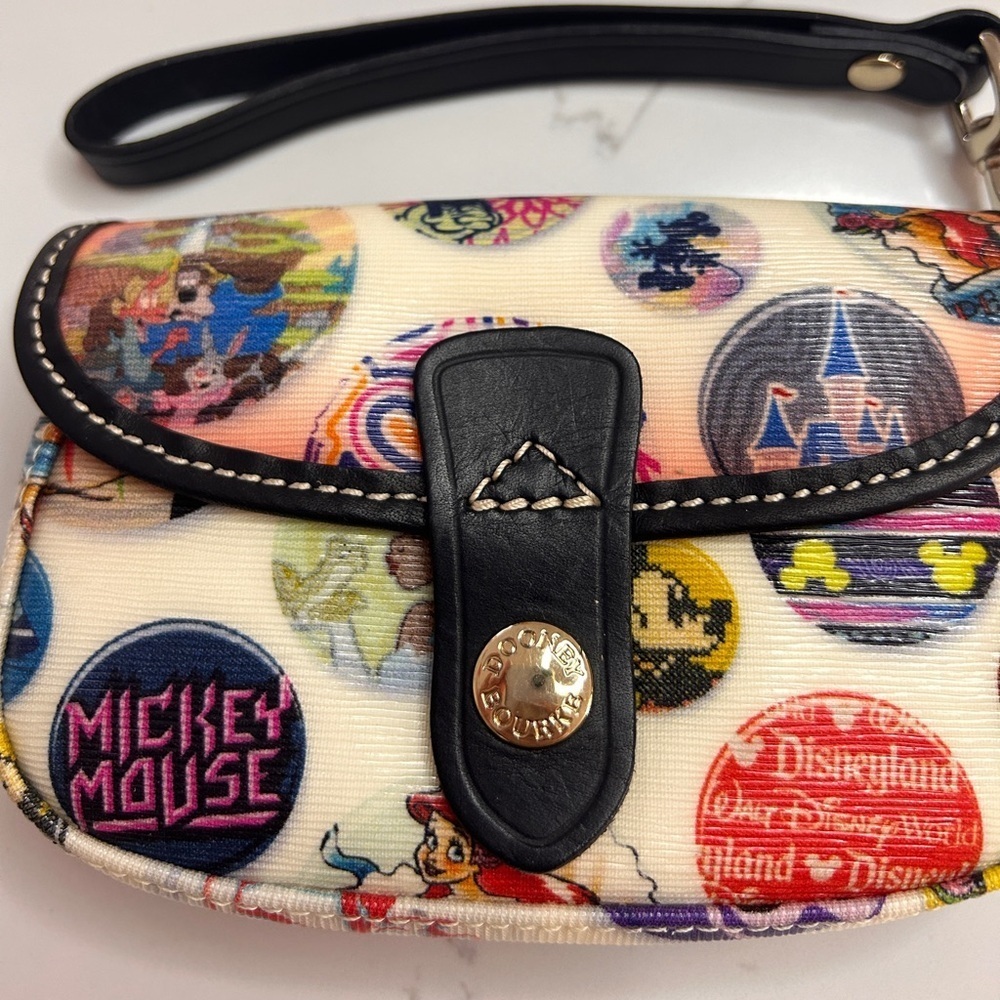 Dooney & Bourke Vintage Disney Flap Wristlet, Collectors Item, RARE- Like New! - Picture 15 of 16